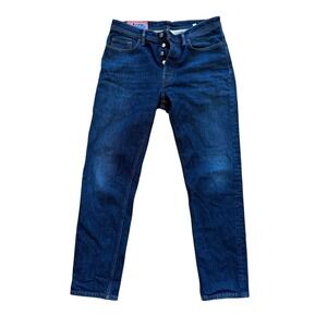 Acne Studios Bla Konst River Dark Blue Tapered Jeans Mens 31x34 Button Indigo